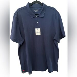 Untuckit Gondola Navy Short Sleeve Polo Collared Mens Shirt Pima Cotton Size 2XL